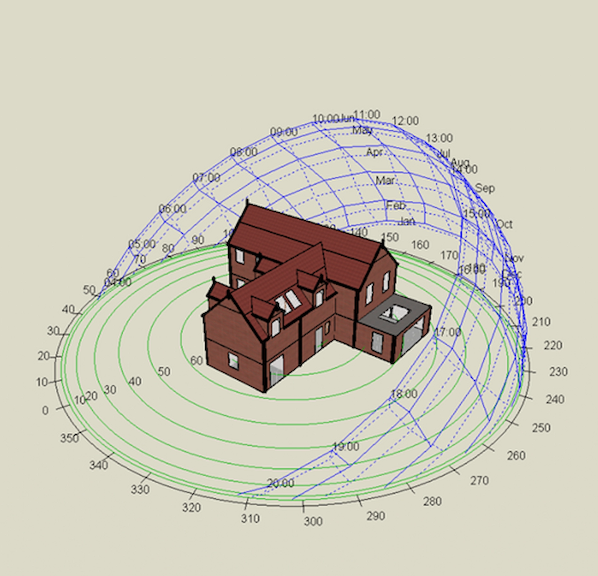 TM59 Overheating Calculation by GC Reports: A residential sun path analysis using site-specific weather data to calculate Part O overheating risk and solar gain